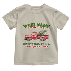 Personalized Christmas Family Baby Shirt Custom Name Family Farm Christmas Trees Vintage Truck TS11 Sand Print Your Wear