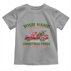 Personalized Christmas Family Baby Shirt Custom Name Family Farm Christmas Trees Vintage Truck TS11 Sport Gray Print Your Wear