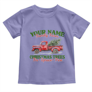 Personalized Christmas Family Baby Shirt Custom Name Family Farm Christmas Trees Vintage Truck TS11 Violet Print Your Wear