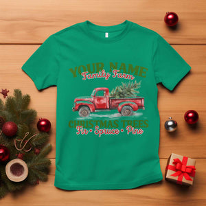 Personalized Christmas Family T Shirt Custom Name Family Farm Christmas Trees Vintage Truck TS11 Irish Green Print Your Wear