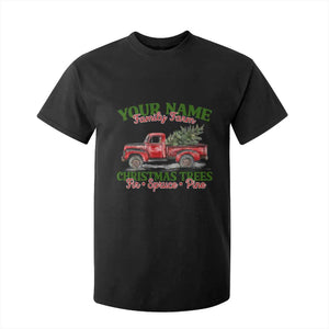 Personalized Christmas Family T Shirt For Kid Custom Name Family Farm Christmas Trees Vintage Truck TS11 Black Print Your Wear