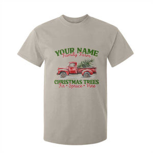 Personalized Christmas Family T Shirt For Kid Custom Name Family Farm Christmas Trees Vintage Truck TS11 Sand Print Your Wear