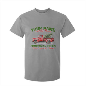 Personalized Christmas Family T Shirt For Kid Custom Name Family Farm Christmas Trees Vintage Truck TS11 Sport Gray Print Your Wear