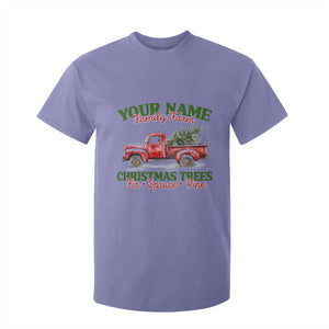 Personalized Christmas Family T Shirt For Kid Custom Name Family Farm Christmas Trees Vintage Truck TS11 Violet Print Your Wear