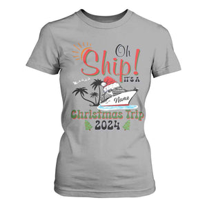 Personalized Christmas Trip T Shirt For Women Custom Name Oh Ship It's A Christmas Trip 2024 Ship TS11 Sport Gray Print Your Wear