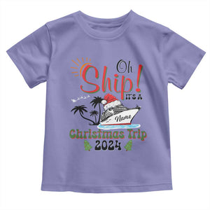 Personalized Christmas Trip Toddler T Shirt Custom Name Oh Ship It's A Christmas Trip 2024 Ship TS11 Violet Print Your Wear