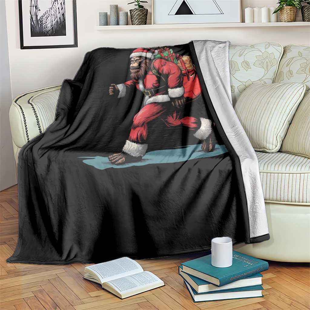 Funny Christmas Santa Bigfoot Throw Blanket Xmas Sasquatch TS11 Print Your Wear