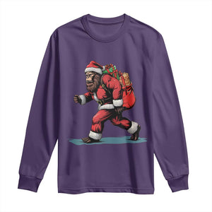 Funny Christmas Santa Bigfoot Long Sleeve Shirt Xmas Sasquatch TS11 Purple Print Your Wear