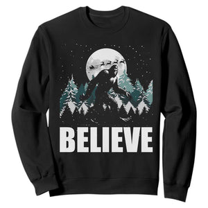 Funny Christmas Bigfoot Sweatshirt Believe Santa Sasquatch Snow TS11 Black Print Your Wear