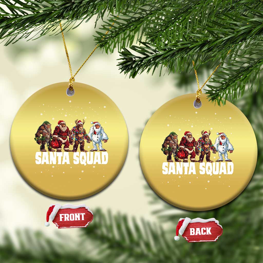 Funny Xmas Bigfoot Christmas Ornament Santa Squad Sasquatch Cosplay Elf Santa Snowman TS11 Circle Gold Print Your Wear