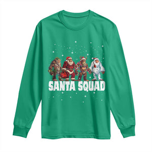 Funny Christmas Bigfoot Long Sleeve Shirt Santa Squad Sasquatch Cosplay Elf Santa Snowman TS11 Irish Green Print Your Wear