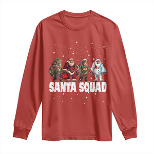 Funny Christmas Bigfoot Long Sleeve Shirt Santa Squad Sasquatch Cosplay Elf Santa Snowman TS11 Red Print Your Wear