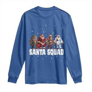 Funny Christmas Bigfoot Long Sleeve Shirt Santa Squad Sasquatch Cosplay Elf Santa Snowman TS11 Royal Blue Print Your Wear