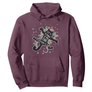 Funny Christmas It's Fine I'm Fine Everything Is Fine Hoodie Black Cat TS11 Maroon Print Your Wear