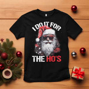Funny Christmas I Do It For The Ho's T Shirt Cool Santa Face TS11 Black Print Your Wear