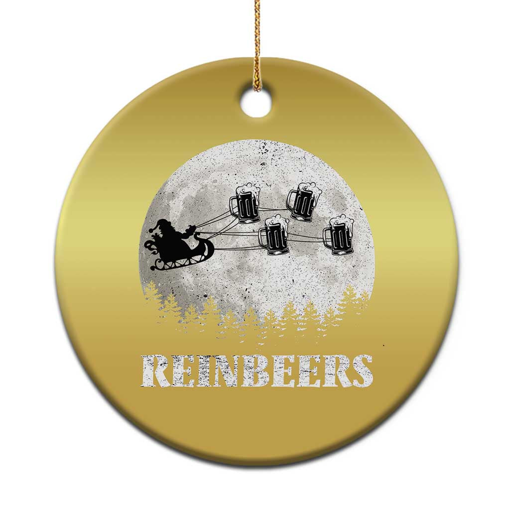 Funny Xmas Beers Christmas Ornament Reinbeers Santa Sleigh Moon TS11 Print Your Wear