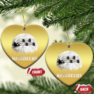 Funny Xmas Beers Christmas Ornament Reinbeers Santa Sleigh Moon TS11 Heart Gold Print Your Wear