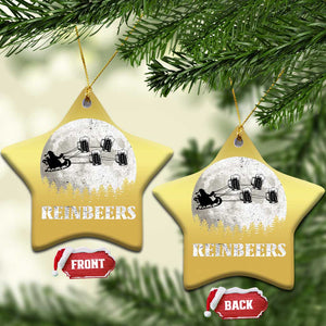 Funny Xmas Beers Christmas Ornament Reinbeers Santa Sleigh Moon TS11 Star Gold Print Your Wear