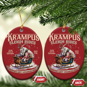 Yule Christmas Ornament Krampus Sleigh Rides For Naughty List Members Only Xmas TS11 Oval Red Print Your Wear