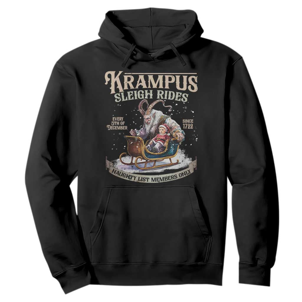 Yule Hoodie Krampus Sleigh Rides For Naughty List Members Only Xmas TS11 Black Print Your Wear