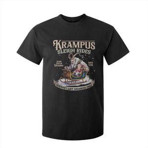 Yule T Shirt For Kid Krampus Sleigh Rides For Naughty List Members Only Xmas TS11 Black Print Your Wear