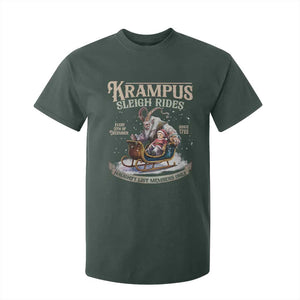 Yule T Shirt For Kid Krampus Sleigh Rides For Naughty List Members Only Xmas TS11 Dark Forest Green Print Your Wear