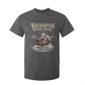 Yule T Shirt For Kid Krampus Sleigh Rides For Naughty List Members Only Xmas TS11 Dark Heather Print Your Wear