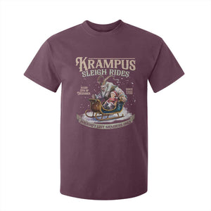 Yule T Shirt For Kid Krampus Sleigh Rides For Naughty List Members Only Xmas TS11 Maroon Print Your Wear