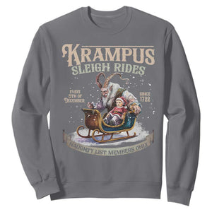 Yule Sweatshirt Krampus Sleigh Rides For Naughty List Members Only Xmas TS11 Charcoal Print Your Wear