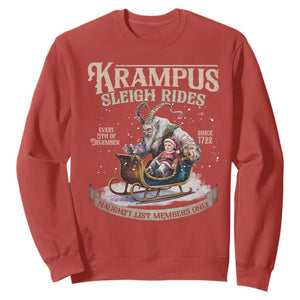 Yule Sweatshirt Krampus Sleigh Rides For Naughty List Members Only Xmas TS11 Red Print Your Wear