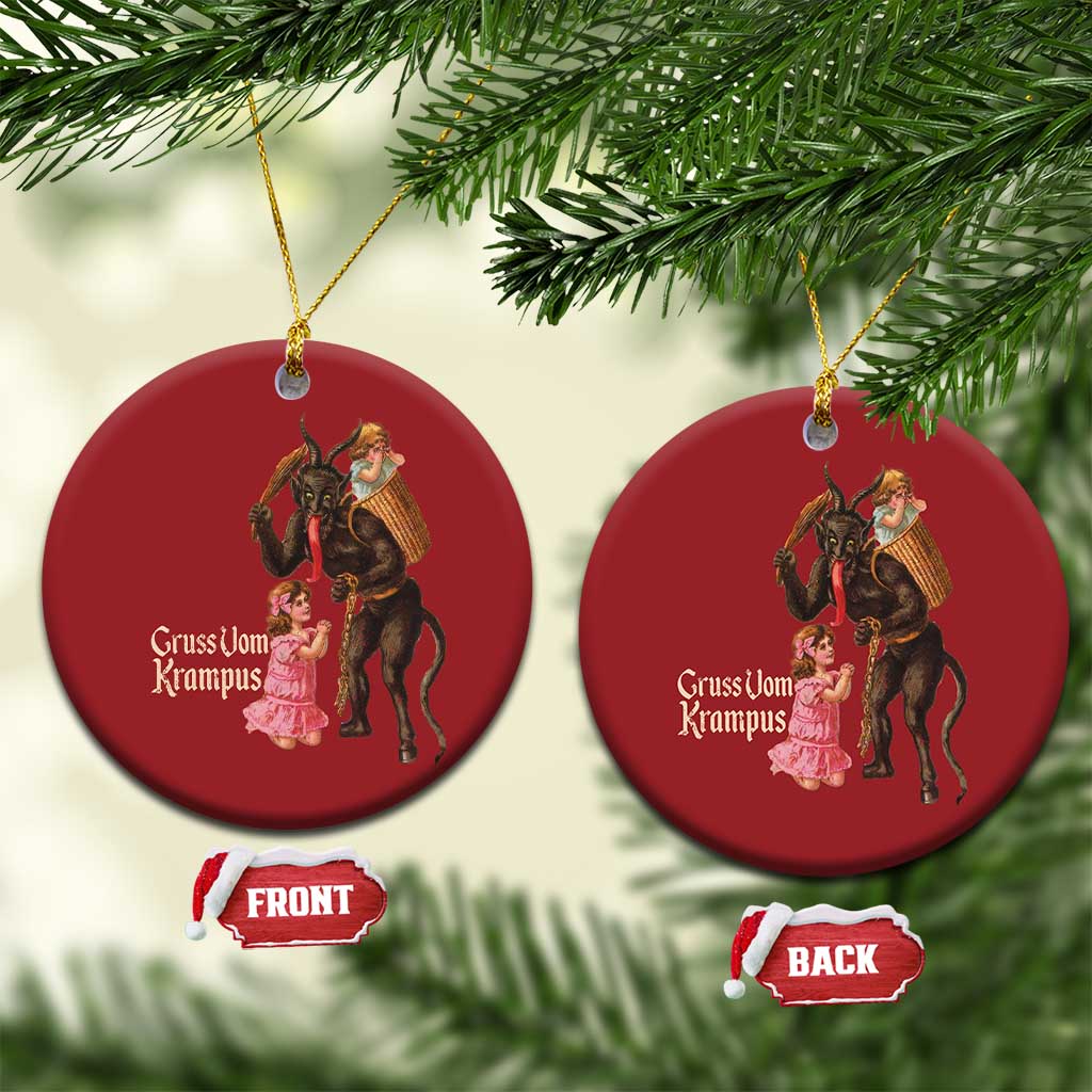 Xmas Creepy Krampus Christmas Ornament Greetings From Gruss Vom Krampus TS11 Circle Red Print Your Wear