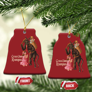 Xmas Creepy Krampus Christmas Ornament Greetings From Gruss Vom Krampus TS11 Bell Flake Red Print Your Wear