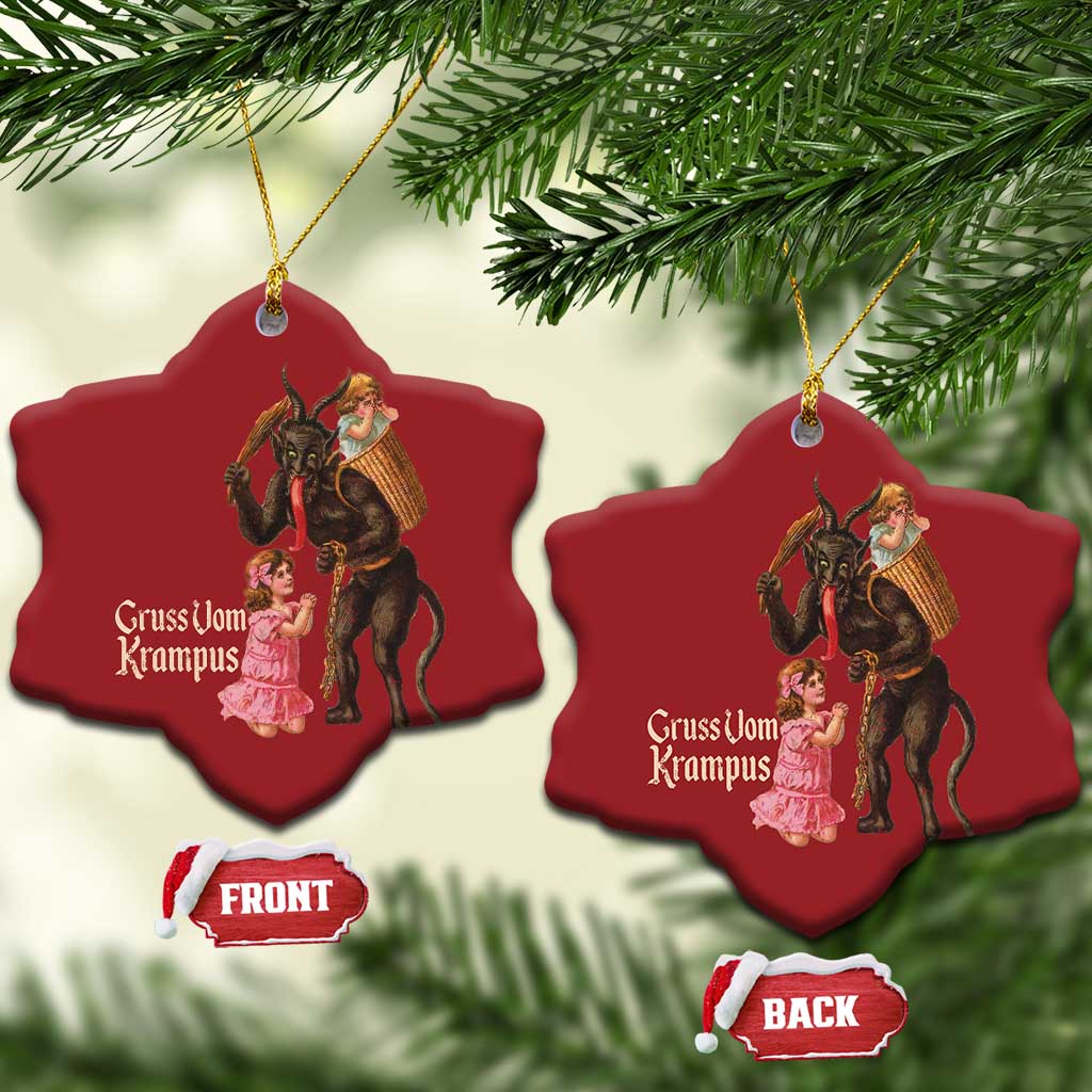 Xmas Creepy Krampus Christmas Ornament Greetings From Gruss Vom Krampus TS11 Snow Flake Red Print Your Wear