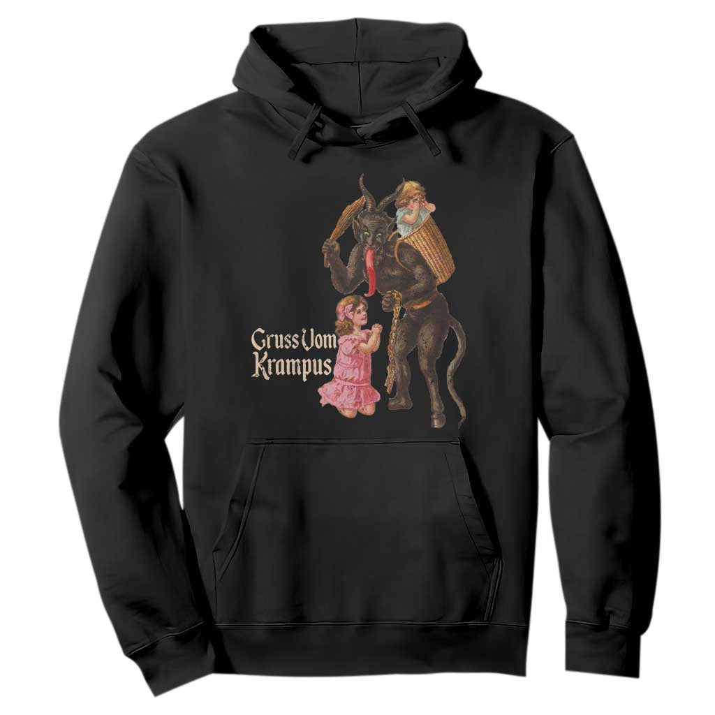 Christmas Creepy Krampus Hoodie Greetings From Gruss Vom Krampus TS11 Black Print Your Wear