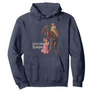 Christmas Creepy Krampus Hoodie Greetings From Gruss Vom Krampus TS11 Navy Print Your Wear