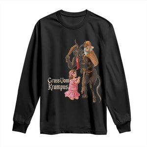 Christmas Creepy Krampus Long Sleeve Shirt Greetings From Gruss Vom Krampus TS11 Black Print Your Wear