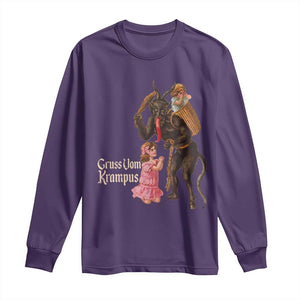 Christmas Creepy Krampus Long Sleeve Shirt Greetings From Gruss Vom Krampus TS11 Purple Print Your Wear