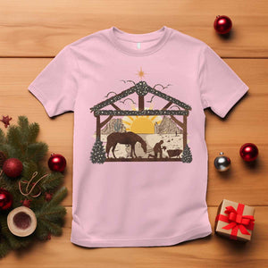 Christmas Western T Shirt True Story Jesus Cowboy Nativity Scene TS11 Light Pink Print Your Wear