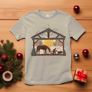 Christmas Western T Shirt True Story Jesus Cowboy Nativity Scene TS11 Sand Print Your Wear