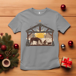 Christmas Western T Shirt True Story Jesus Cowboy Nativity Scene TS11 Sport Gray Print Your Wear