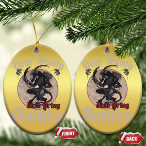 Funny Yule Xmas Christmas Ornament Dear Santa Just Bring Goats Krampus TS11 Oval Gold Print Your Wear