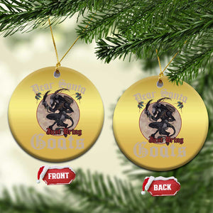 Funny Yule Xmas Christmas Ornament Dear Santa Just Bring Goats Krampus TS11 Circle Gold Print Your Wear