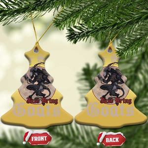 Funny Yule Xmas Christmas Ornament Dear Santa Just Bring Goats Krampus TS11 Christmas Tree Gold Print Your Wear