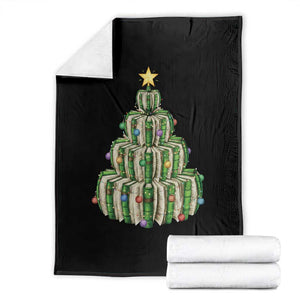 Book Christmas Tree Book Lover Teacher Librarian Throw Blanket TS11 Black Print Your Wear
