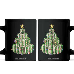 Book Christmas Tree Book Lover Teacher Librarian Coffee Mug TS11 Black Print Your Wear