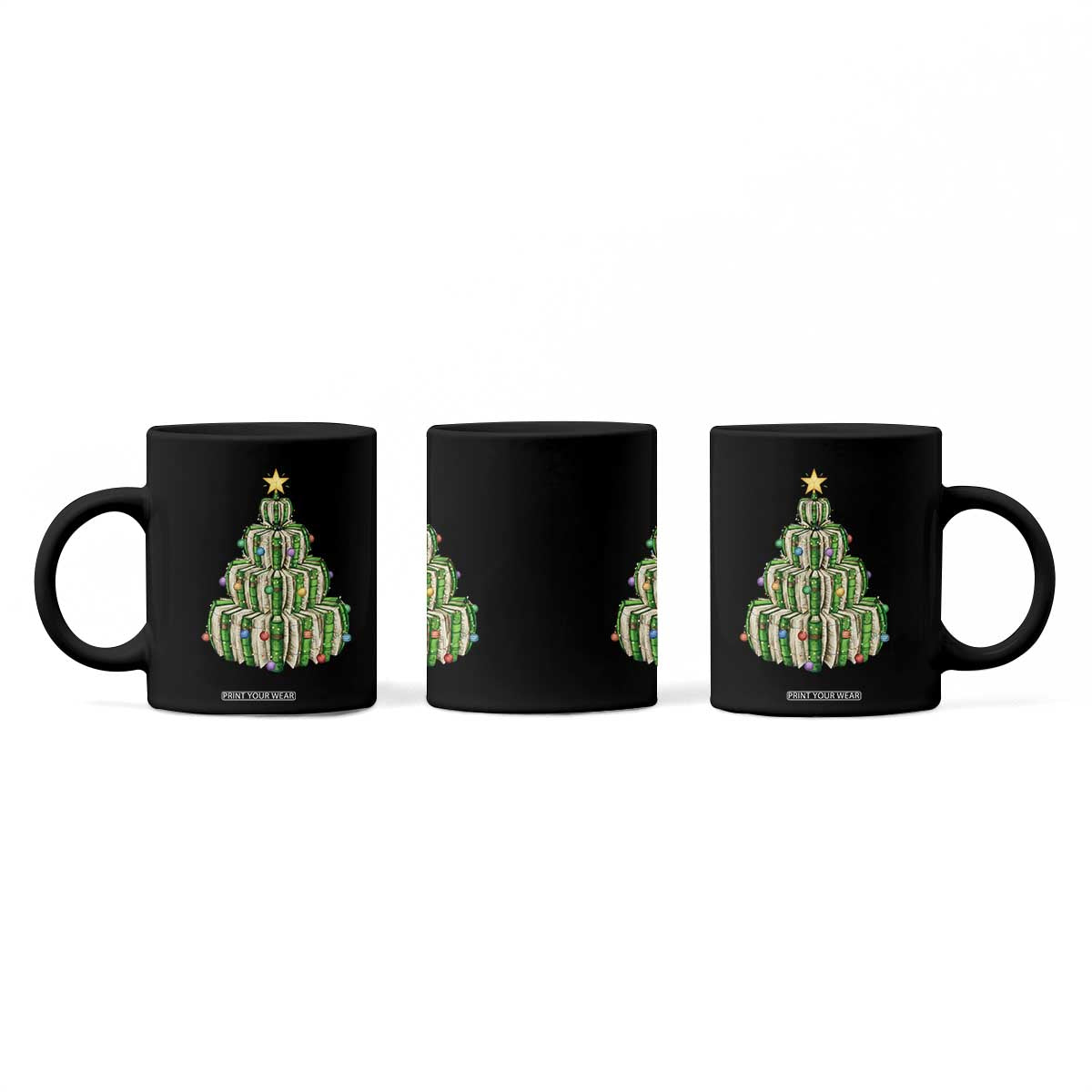 Book Christmas Tree Book Lover Teacher Librarian Coffee Mug TS11 Print Your Wear