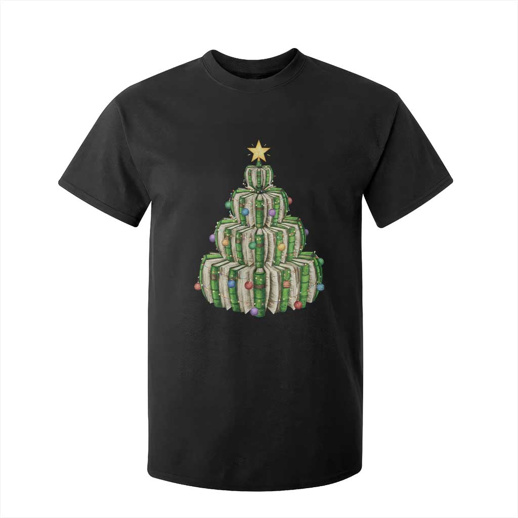 Book Christmas Tree Book Lover Teacher Librarian T Shirt For Kid TS11 Black Print Your Wear