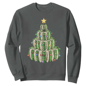 Book Christmas Tree Book Lover Teacher Librarian Sweatshirt TS11 Dark Heather Print Your Wear