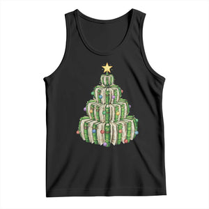 Book Christmas Tree Book Lover Teacher Librarian Tank Top TS11 Black Print Your Wear