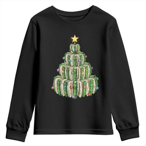Book Christmas Tree Book Lover Teacher Librarian Youth Sweatshirt TS11 Black Print Your Wear